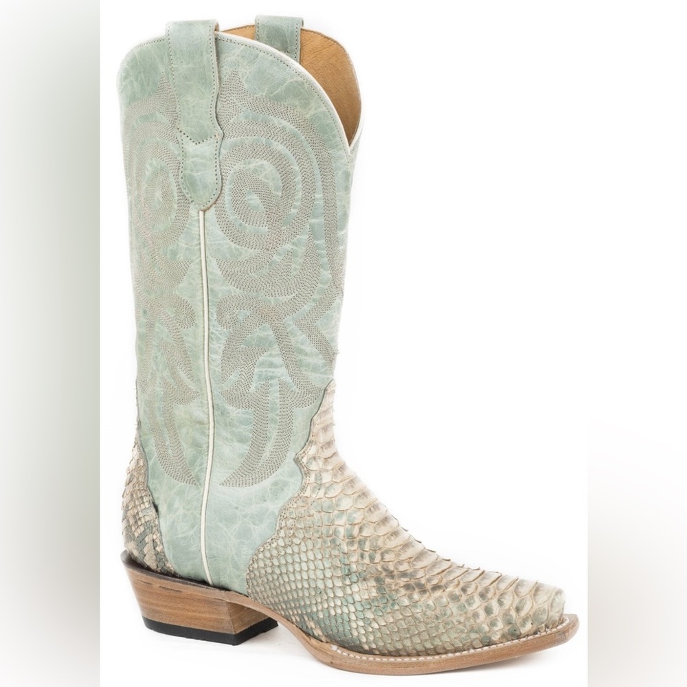 ROPER WOMENS EXOTIC LEATHER TORNASOL PYTHON VAMP MINT TONASOL UPPER